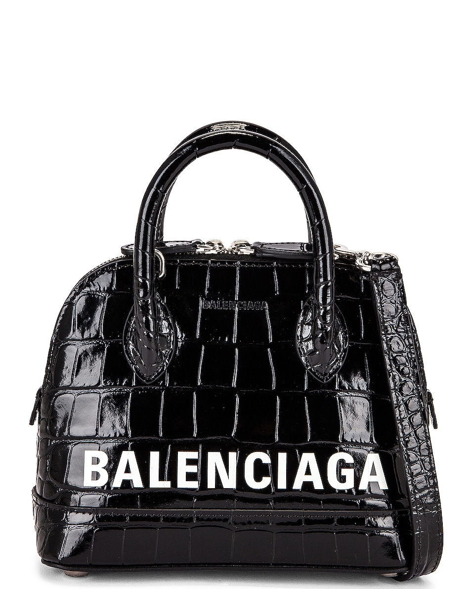 Image 1 of Balenciaga XXS Ville Top Handle Bag in Black & White