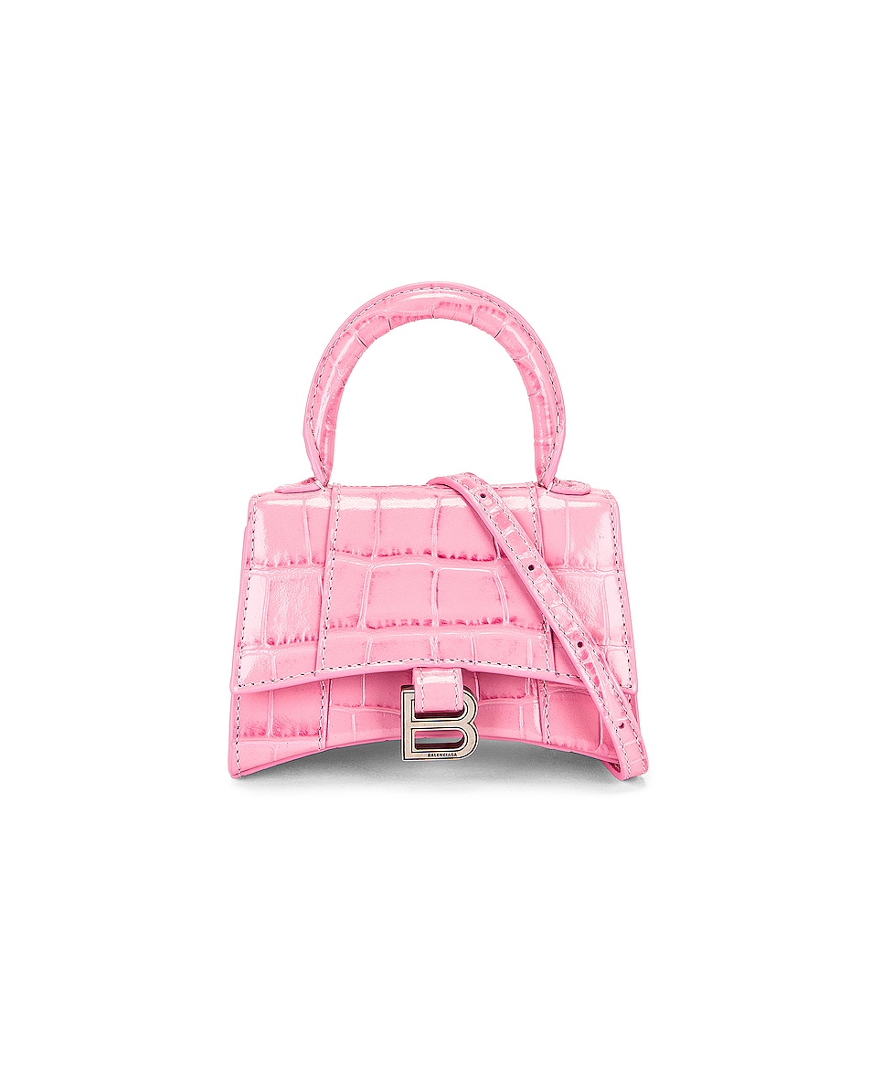 Balenciaga Mini Hourglass Top Handle Bag in Pink | FWRD