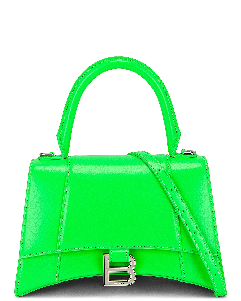 Image 1 of Balenciaga Small Hourglass Top Handle Bag in Fluo Green