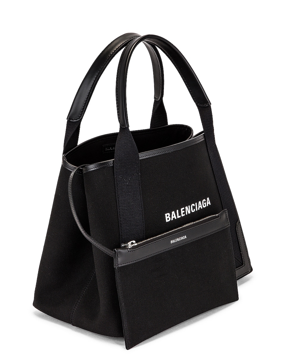 Balenciaga Small Navy Cabas Tote Bag in Black | FWRD