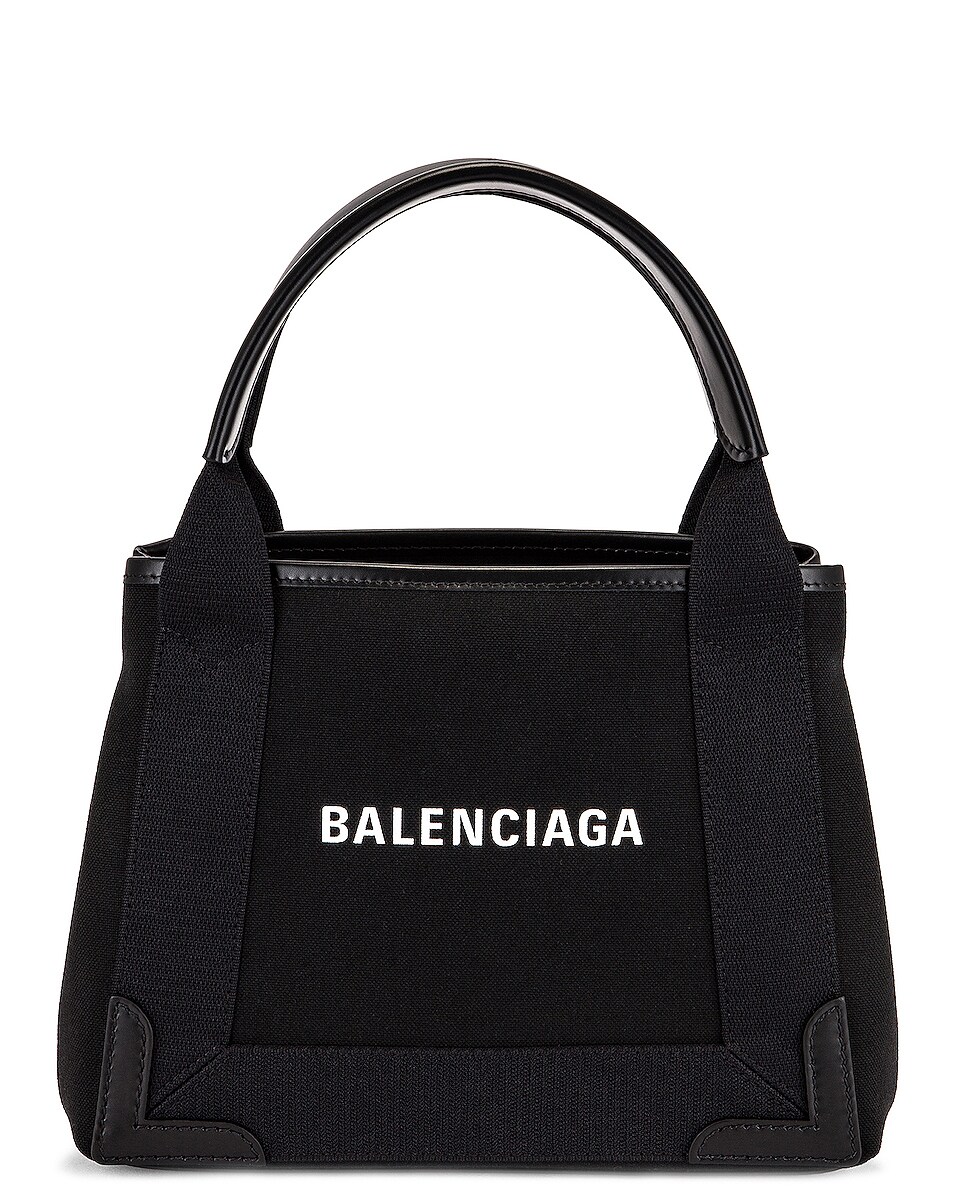 Image 1 of Balenciaga XS Navy Cabas Tote Bag in Black