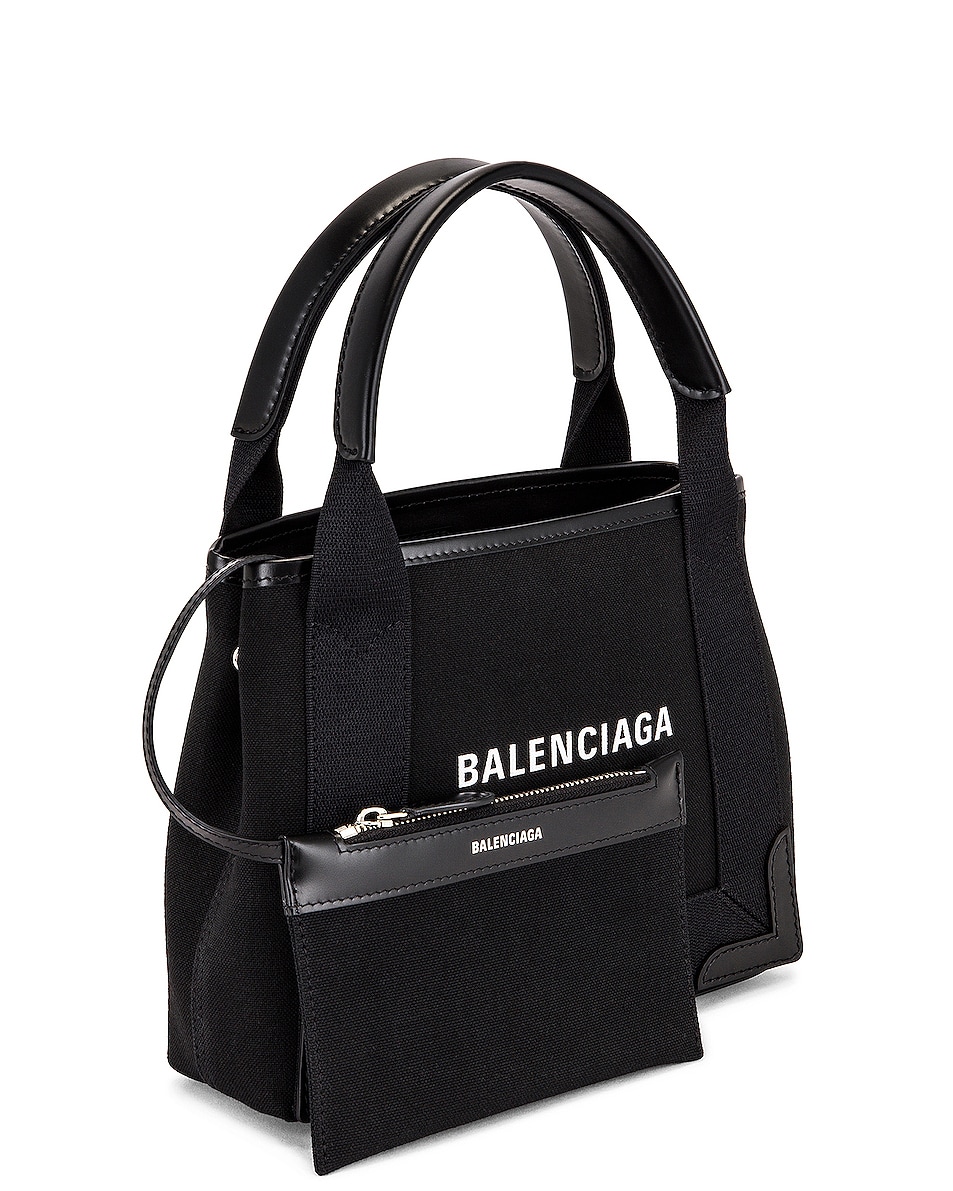 Balenciaga XS Navy Cabas Tote Bag in Black | FWRD