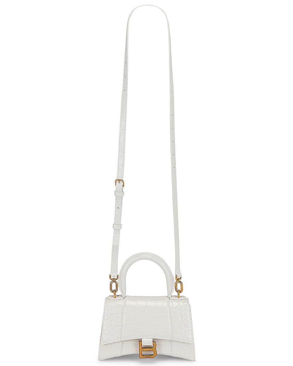 Image 1 of Balenciaga XS Hourglass Top Handle Bag in White