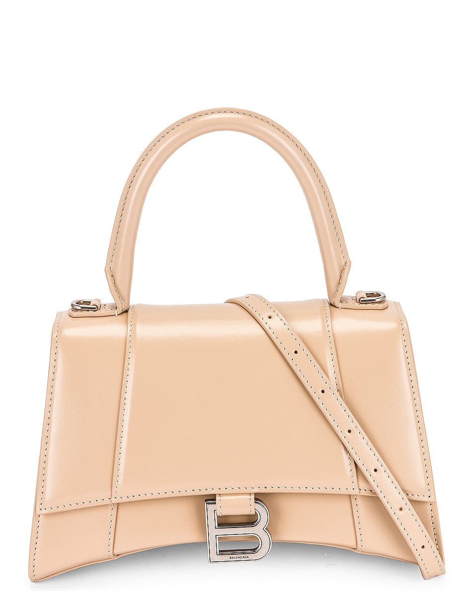 Image 1 of Balenciaga Small Hourglass Top Handle Bag in Light Beige