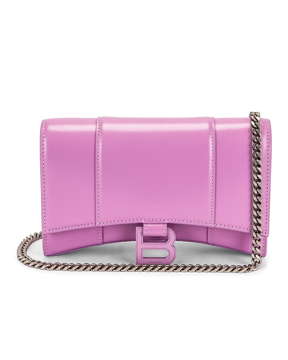 Image 1 of Balenciaga Hourglass Wallet On Chain Bag in Lilac