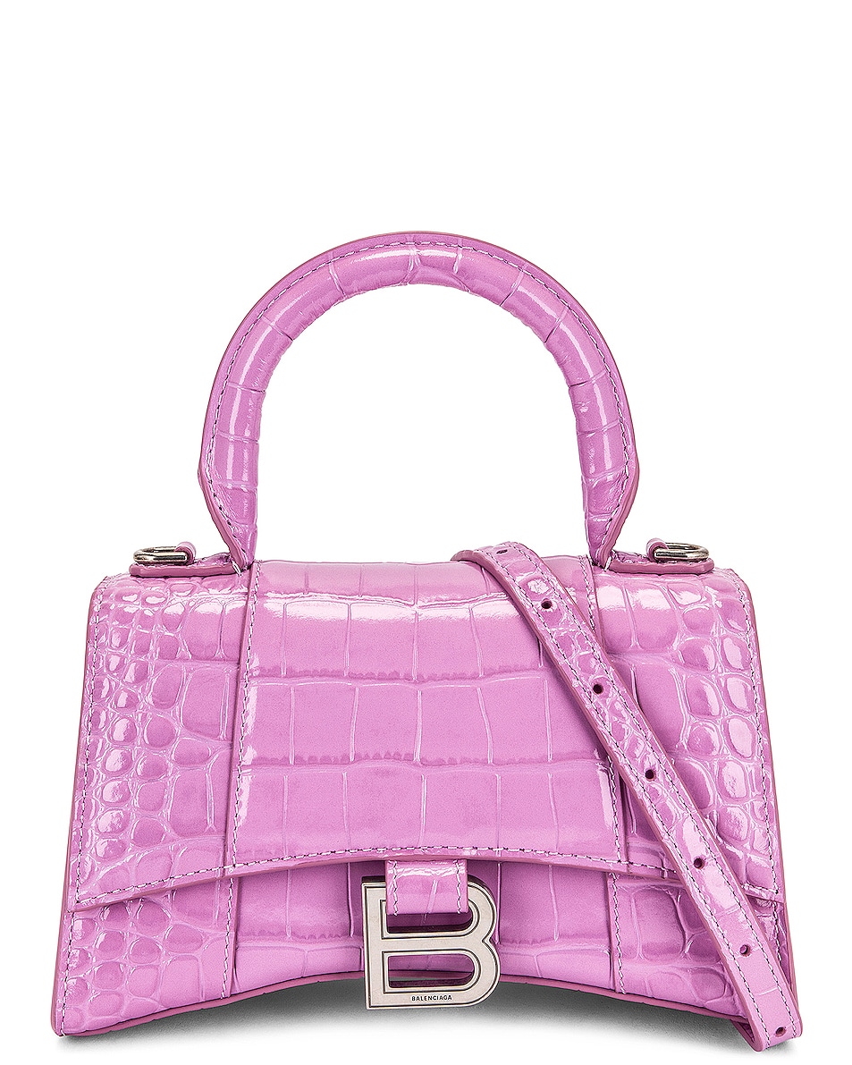 Image 1 of Balenciaga XS Hourglass Top Handle Bag in Lilac