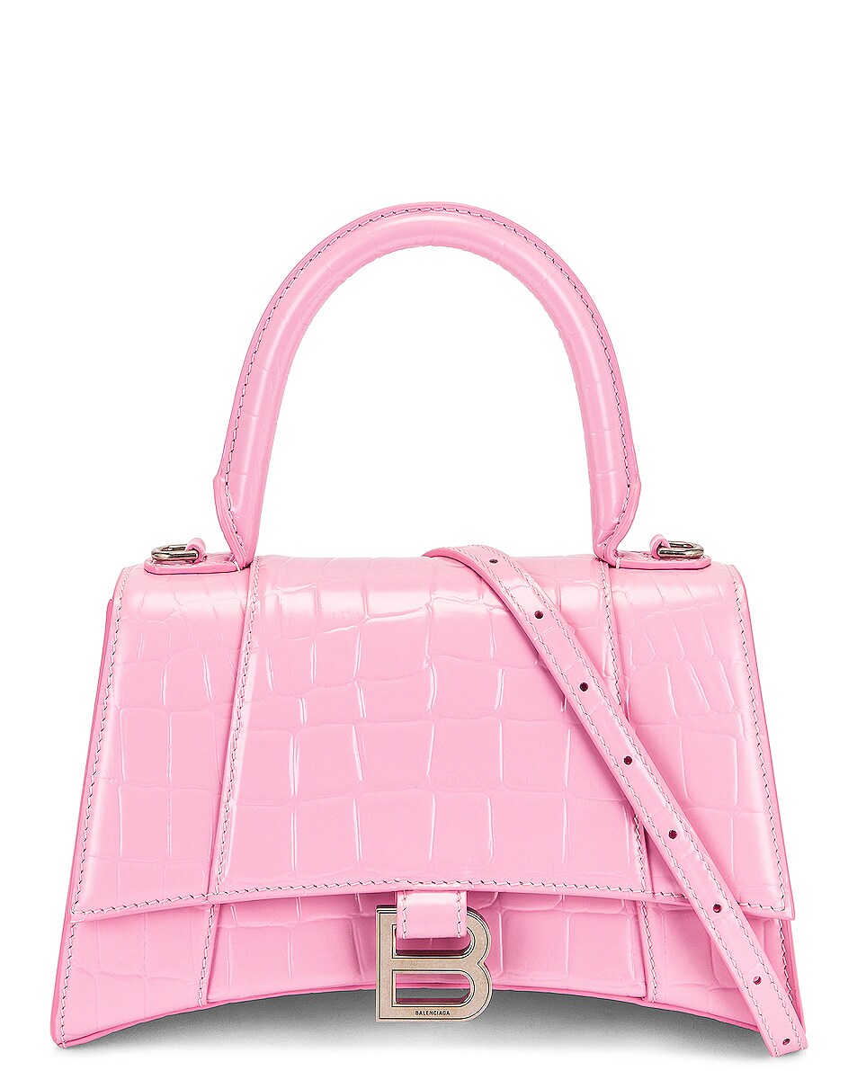 Image 1 of Balenciaga Small Hourglass Top Handle Bag in Pink
