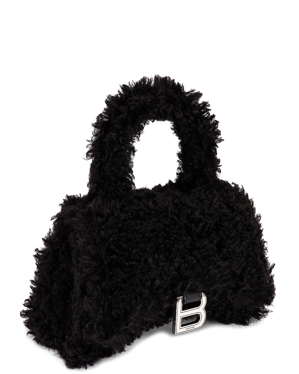 fluffy hourglass top handle bag