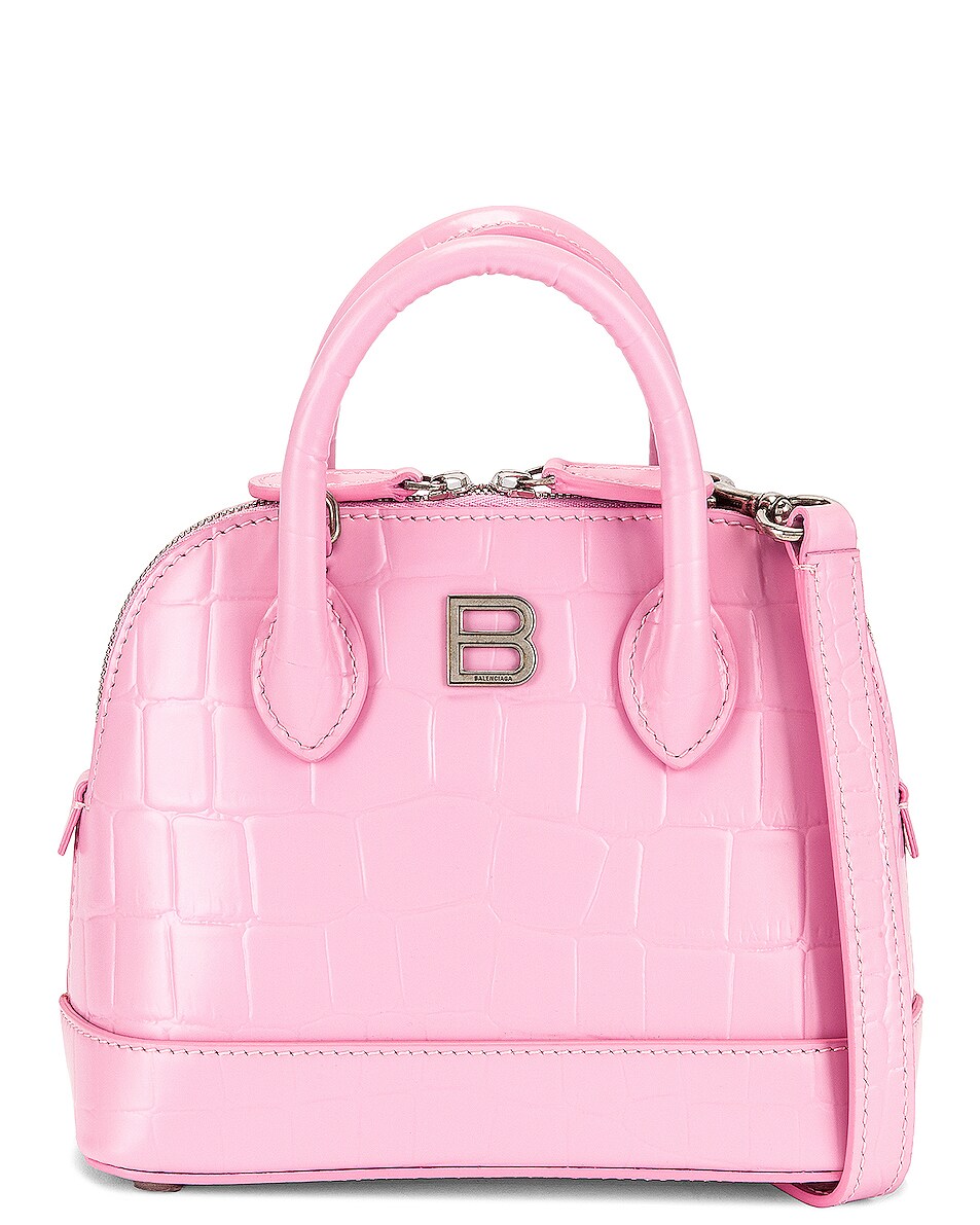 Image 1 of Balenciaga XXS Ville Rivet Top Handle Bag in Pink