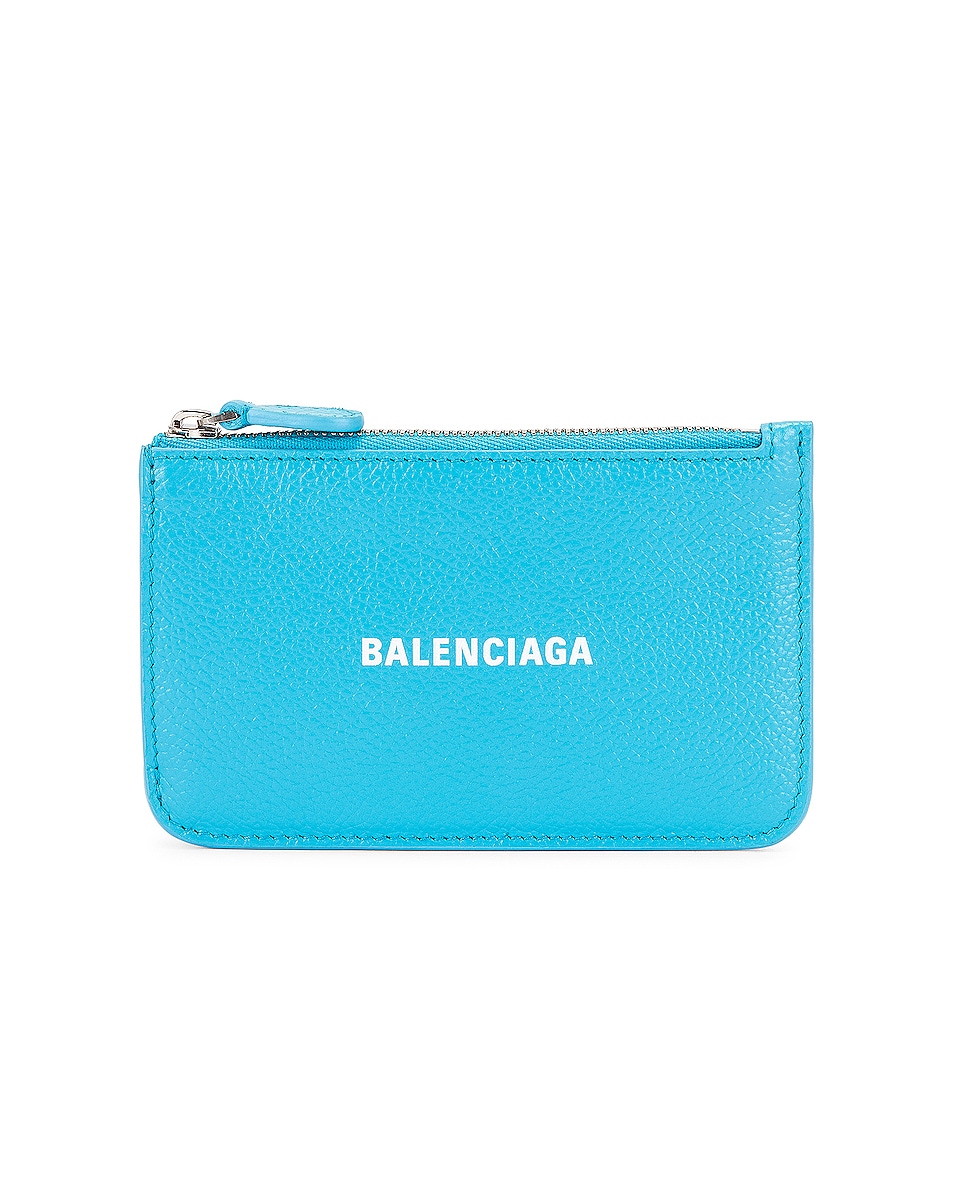 Image 1 of Balenciaga Long Cash & Card Holder in Azure & White