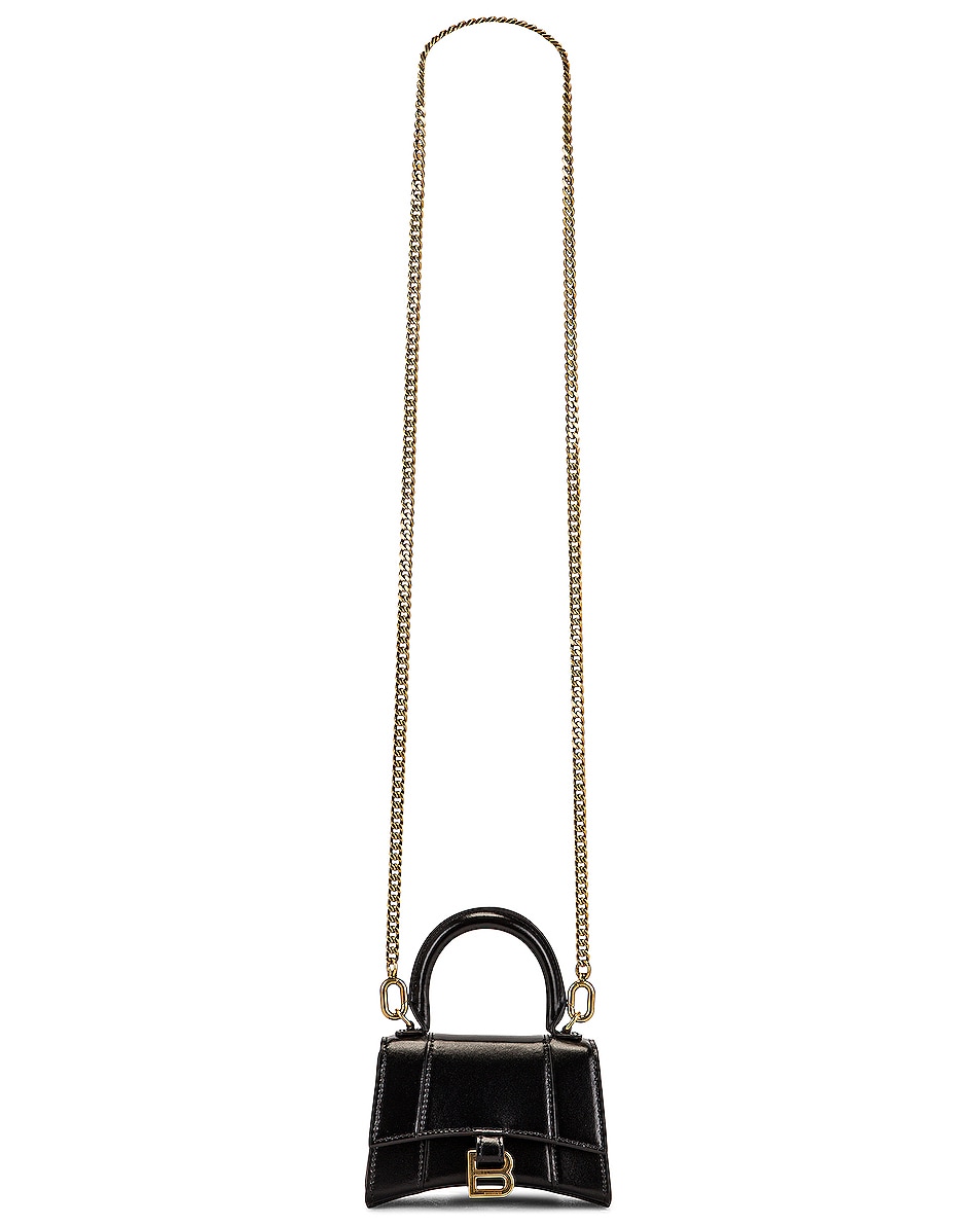 Image 1 of Balenciaga Mini Hourglass Top Handle Bag in Black
