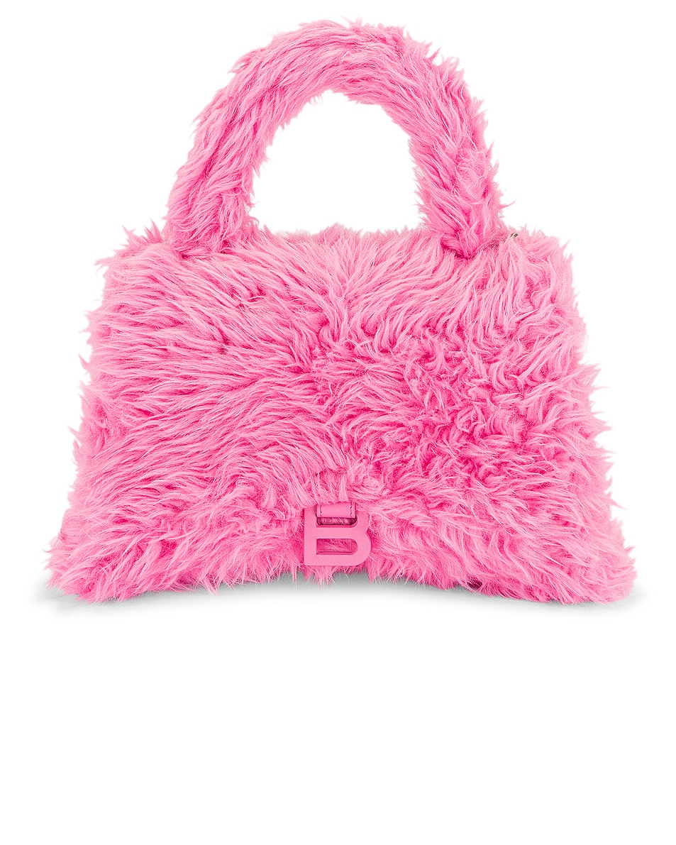 Image 1 of Balenciaga Fluffy Hourglass Top Handle Bag in Rose