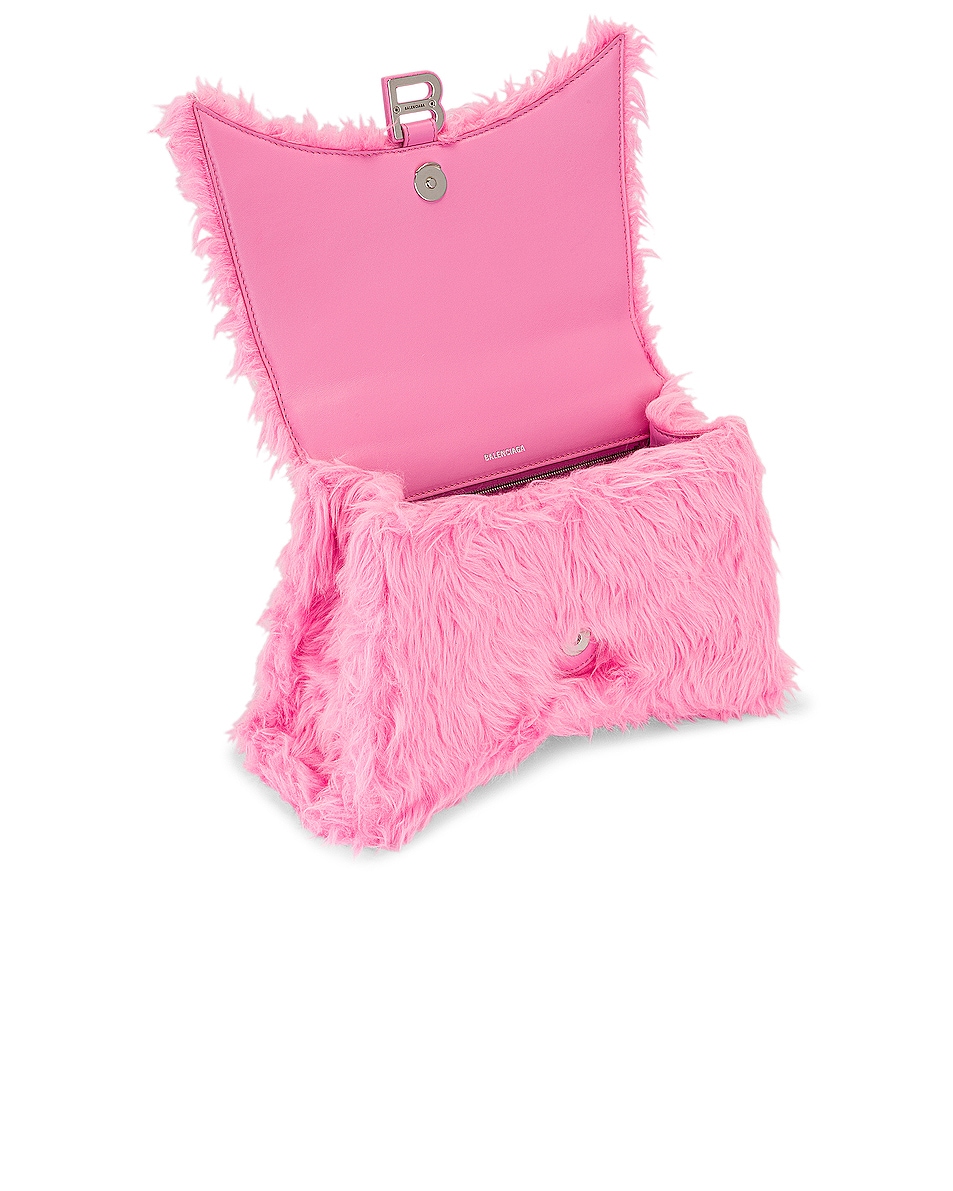 fluffy hourglass top handle bag