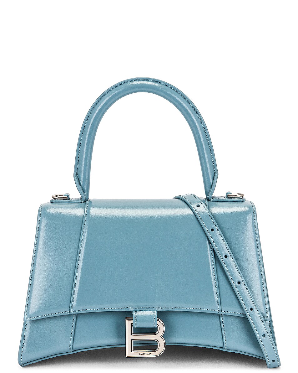 Image 1 of Balenciaga Small Hourglass Top Handle Bag in Blue Grey