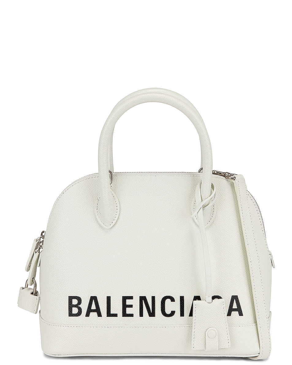 Image 1 of Balenciaga Small Ville Top Handle Bag in White & Black
