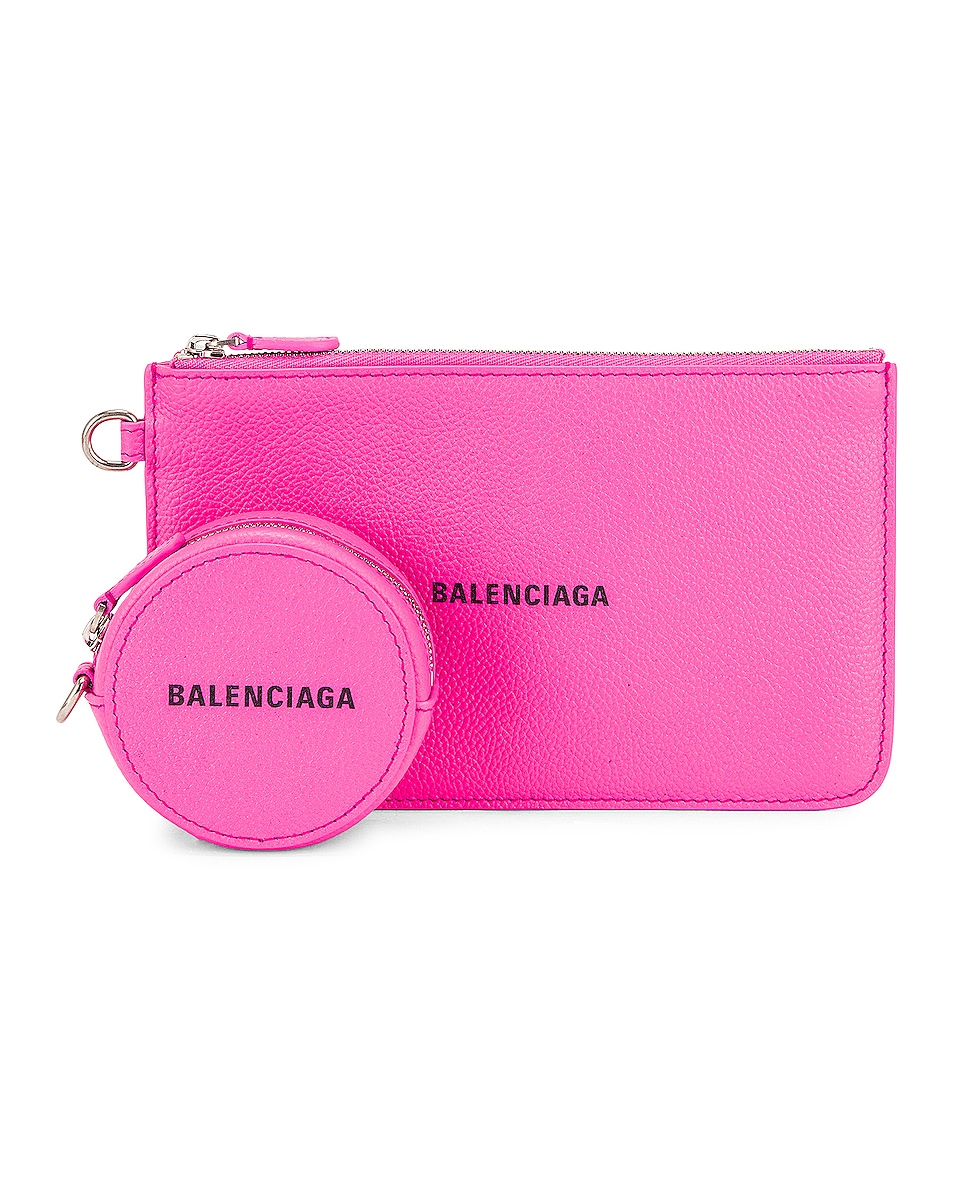 Image 1 of Balenciaga Cash Multipocket Strap Bag in Neon Pink & Black