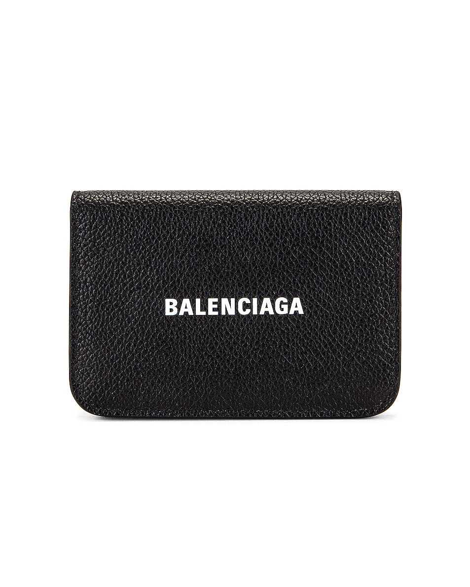 Image 1 of Balenciaga Cash Flap Card Holder in Black & White