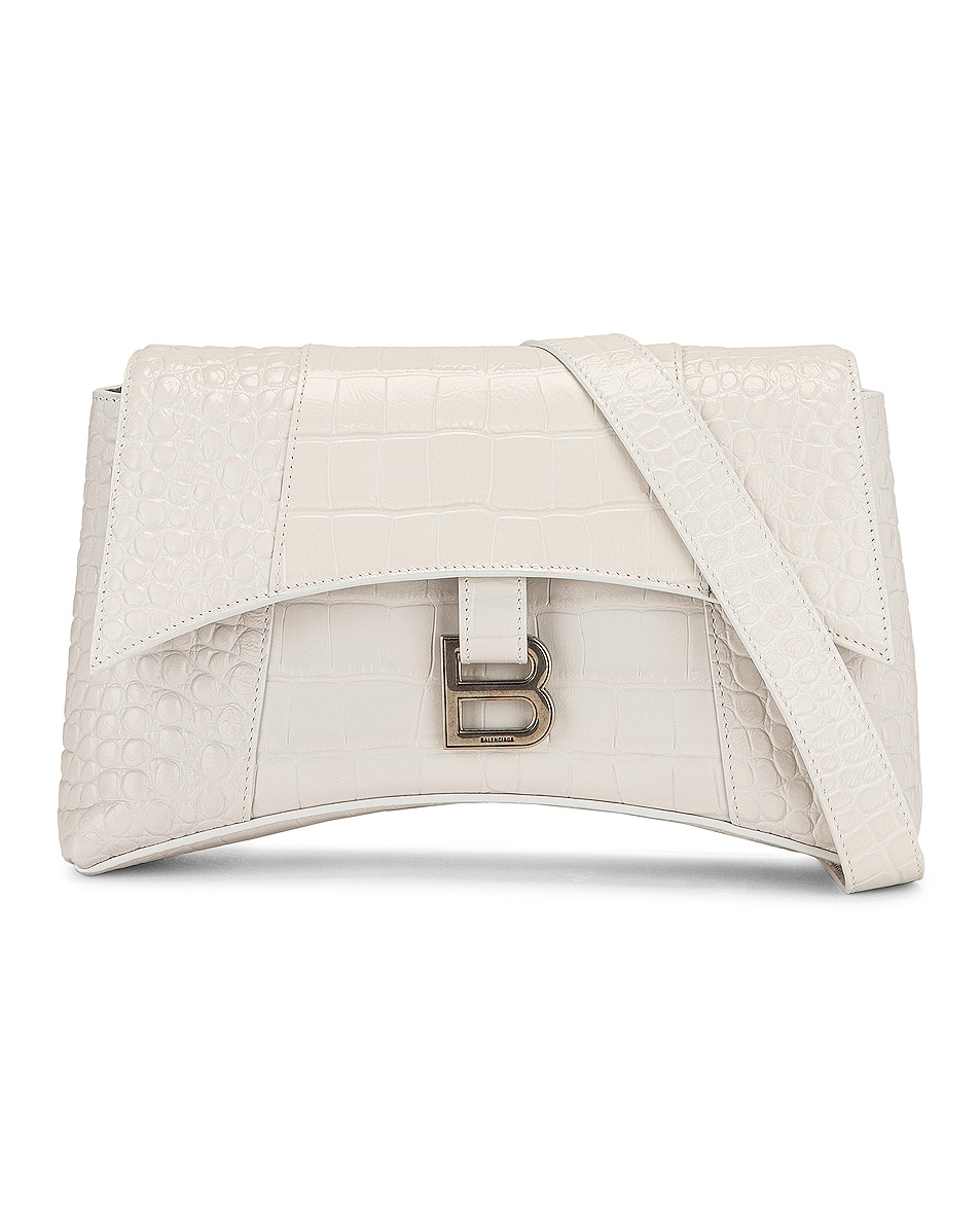 Image 1 of Balenciaga XS Soft Hourglass Shoulder Bag in White
