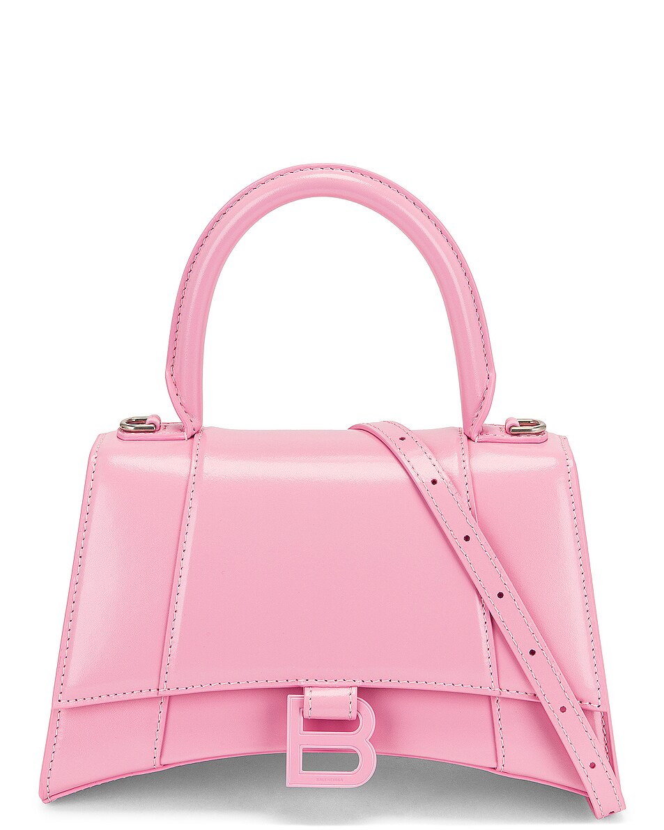Image 1 of Balenciaga Small Hourglass Top Handle Bag in Candy Pink