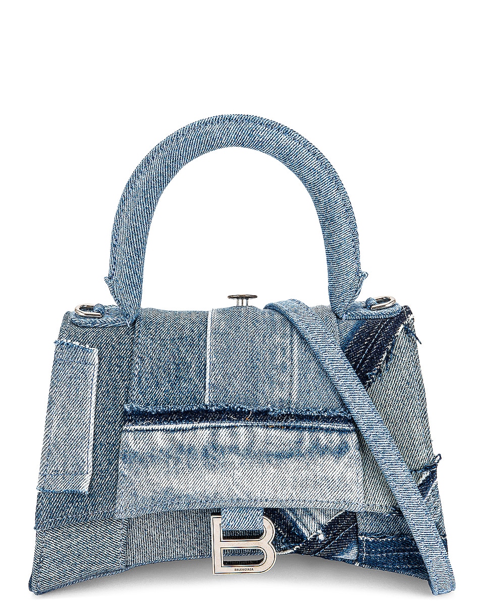 Image 1 of Balenciaga Small Hourglass Top Handle Bag in Washed Blue