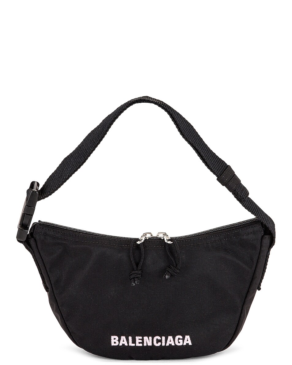 Balenciaga Wheel Sling Bag in Black & Candy Pink FWRD