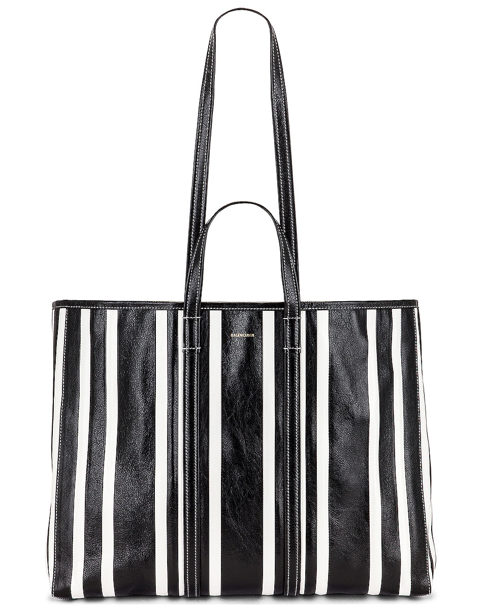 Image 1 of Balenciaga Large Barbes East West Tote in Black & White