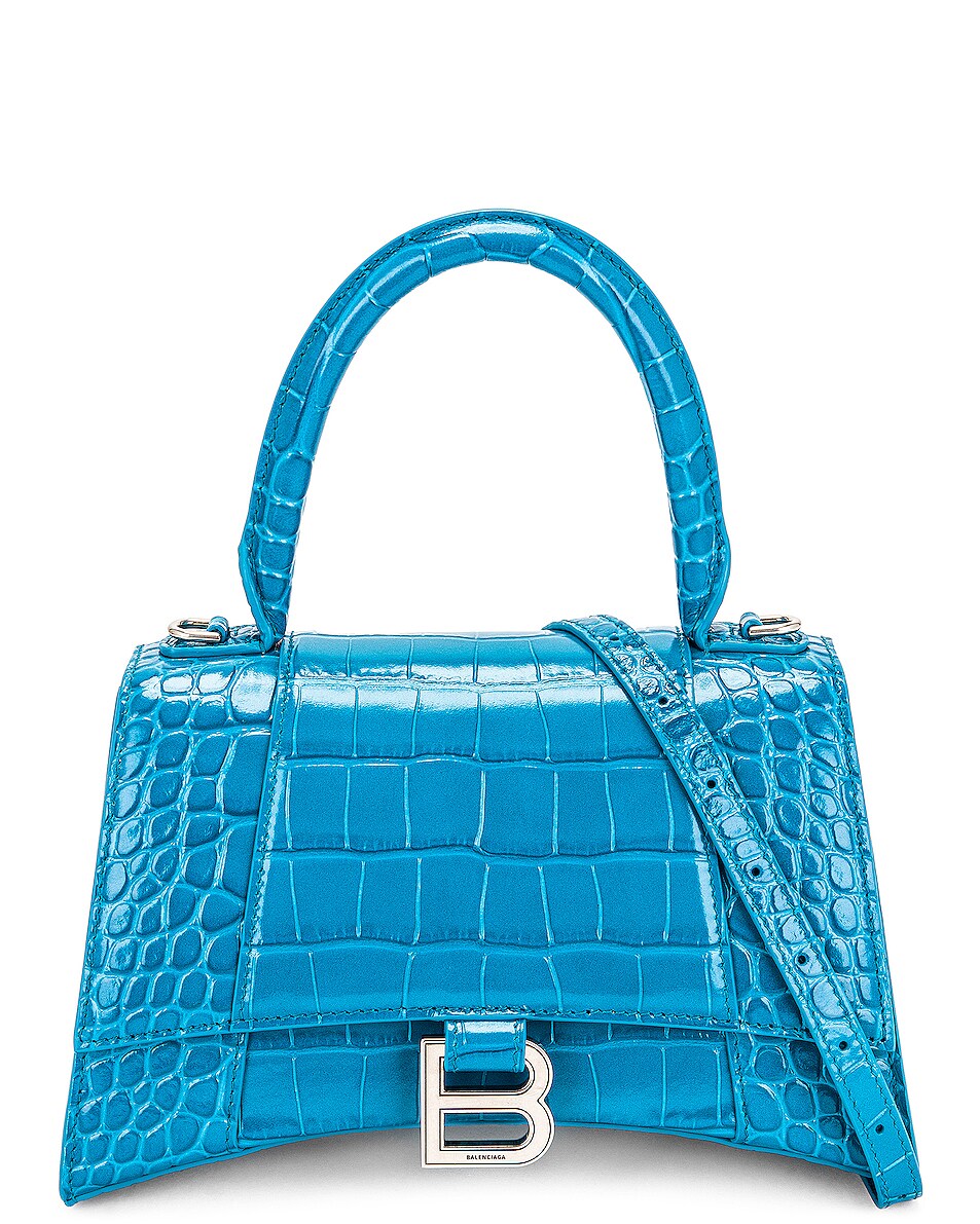 Image 1 of Balenciaga Small Hourglass Top Handle Bag in Turquoise