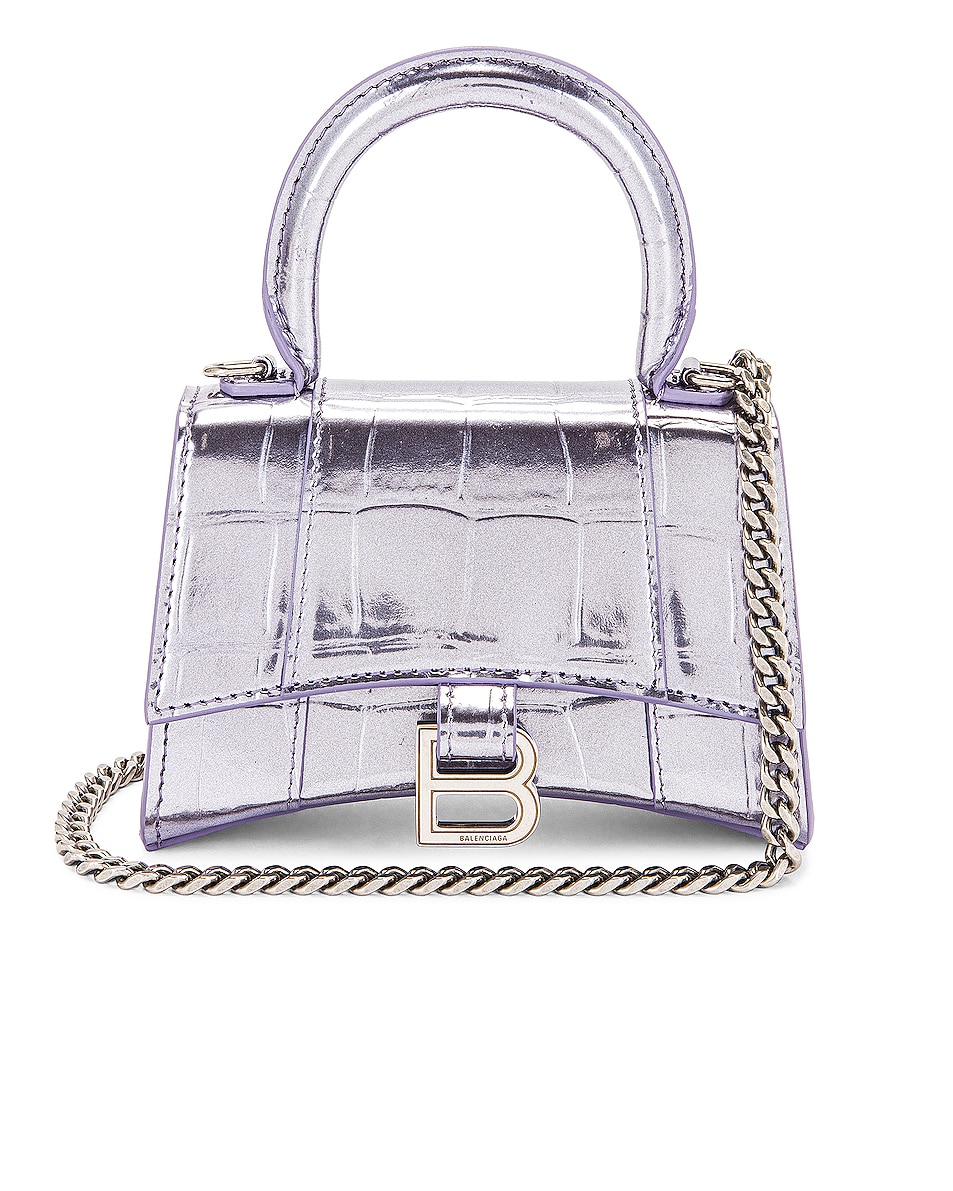Image 1 of Balenciaga Mini Hourglass Top Handle Bag in Lilac