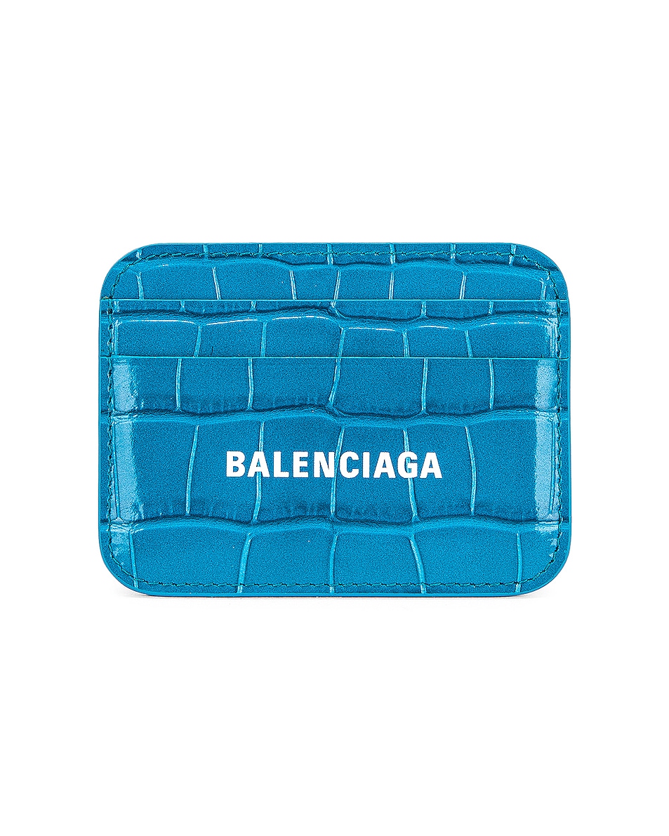 Image 1 of Balenciaga Cash Card Holder in Turquoise & Light White