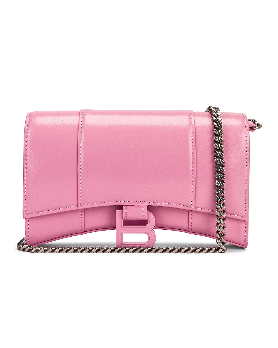 Balenciaga Hourglass Wallet on Chain Bag in Candy Pink FWRD