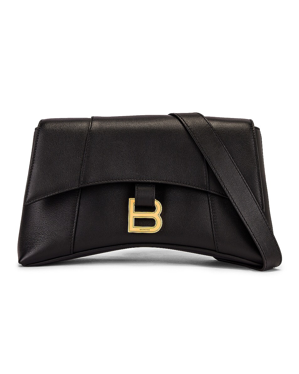 Image 1 of Balenciaga XS Soft Hourglass Shoulder Bag in Black