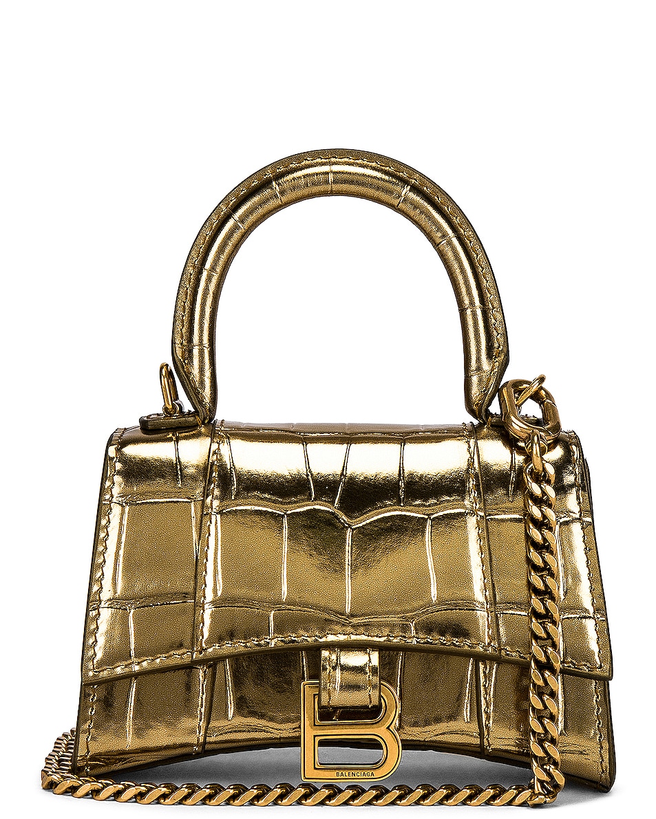 Image 1 of Balenciaga Nano Hourglass Bag in Gold