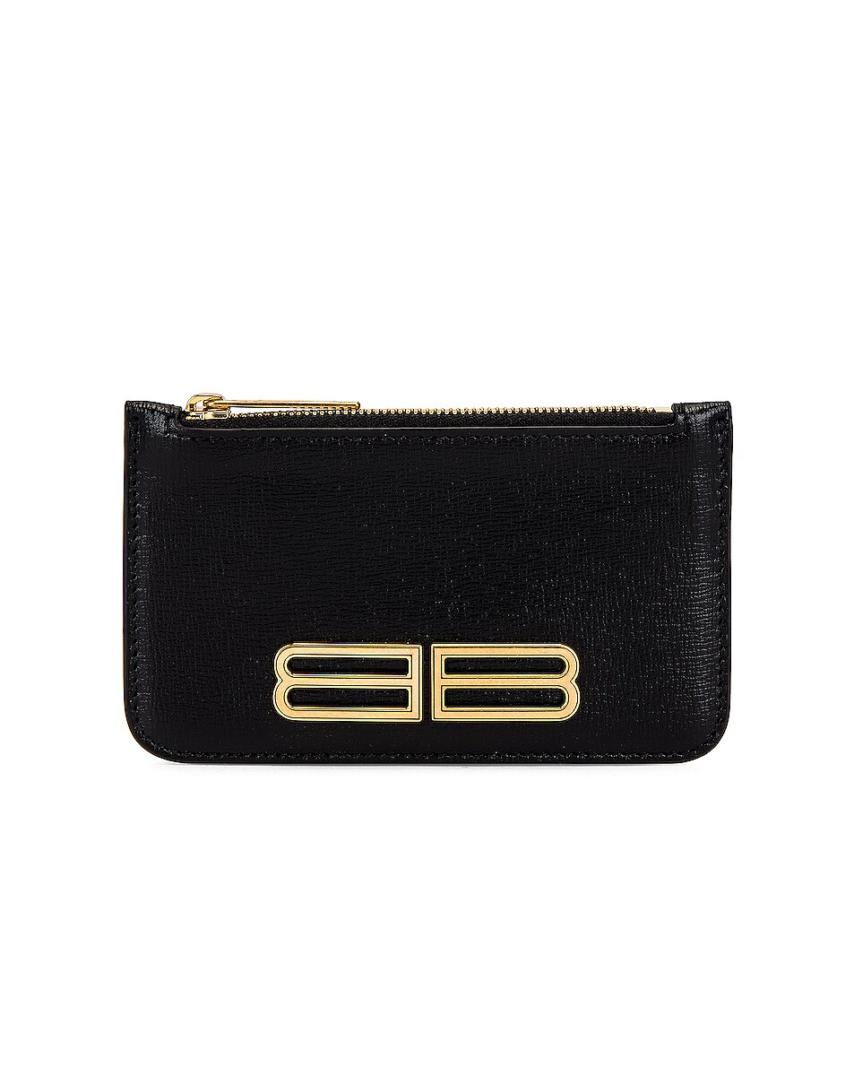 Image 1 of Balenciaga Gossip Zip Wallet in Black