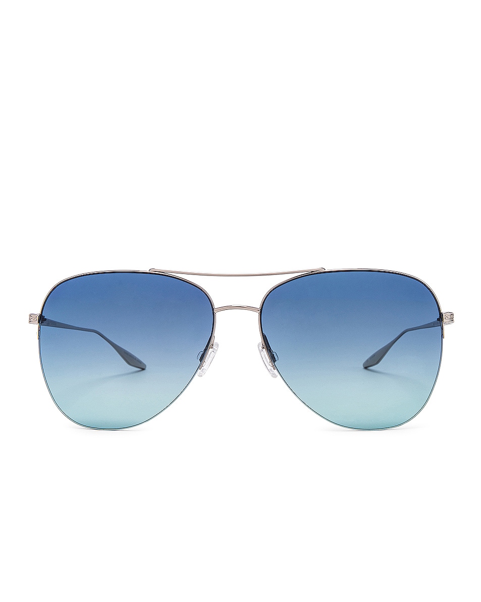Image 1 of Barton Perreira Chevalier Sunglasses in Silver & Sea Splash