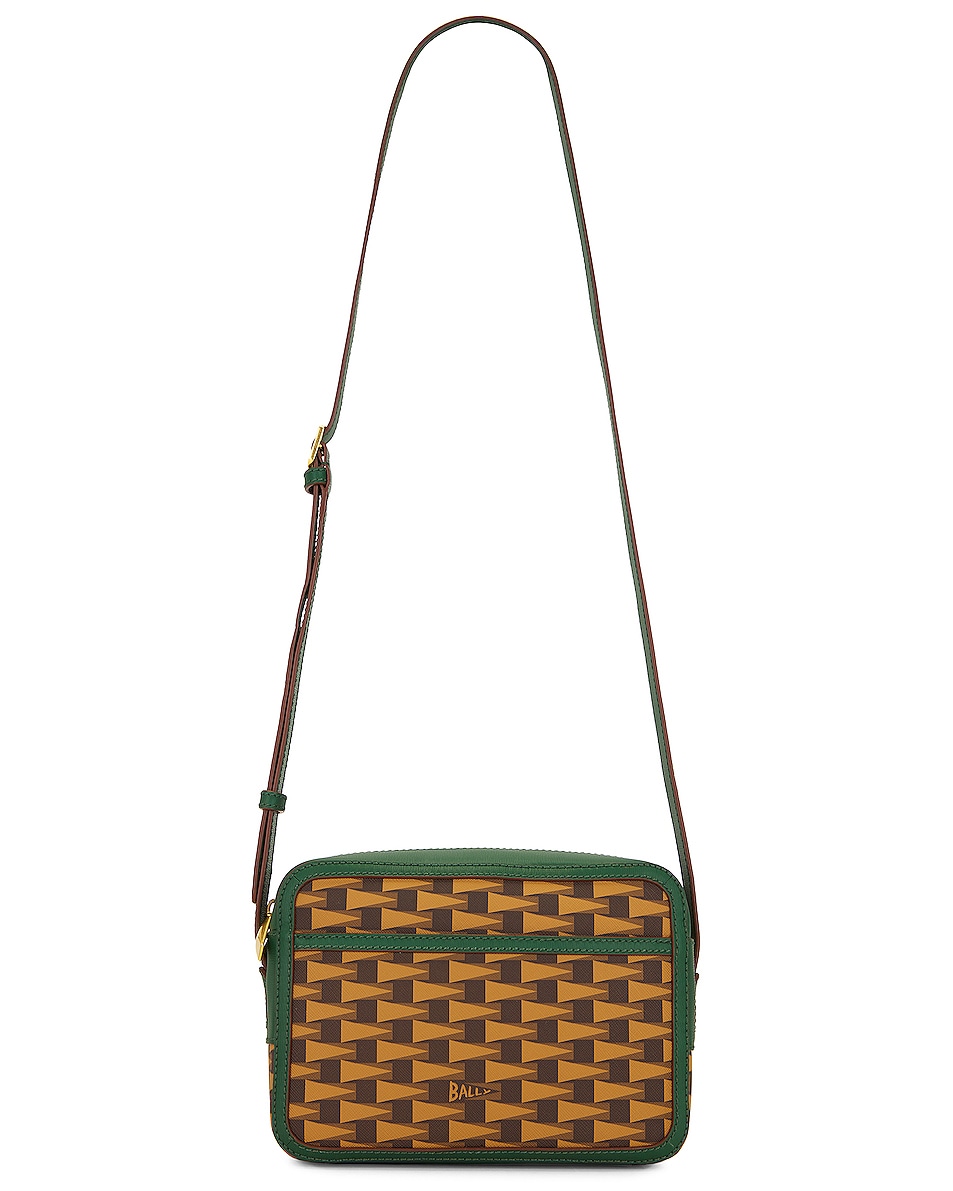 Image 1 of Bally Pennant Day Out Crossbody Bag in Muldeser, Green & Oro