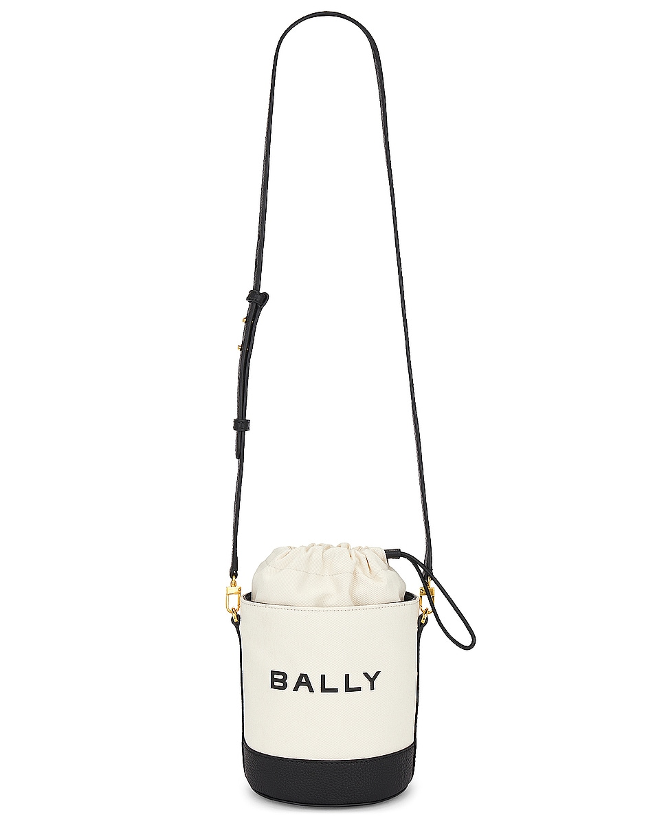 Image 1 of Bally Bar Mini 8 Hour Bag in Natural, Black, & Oro