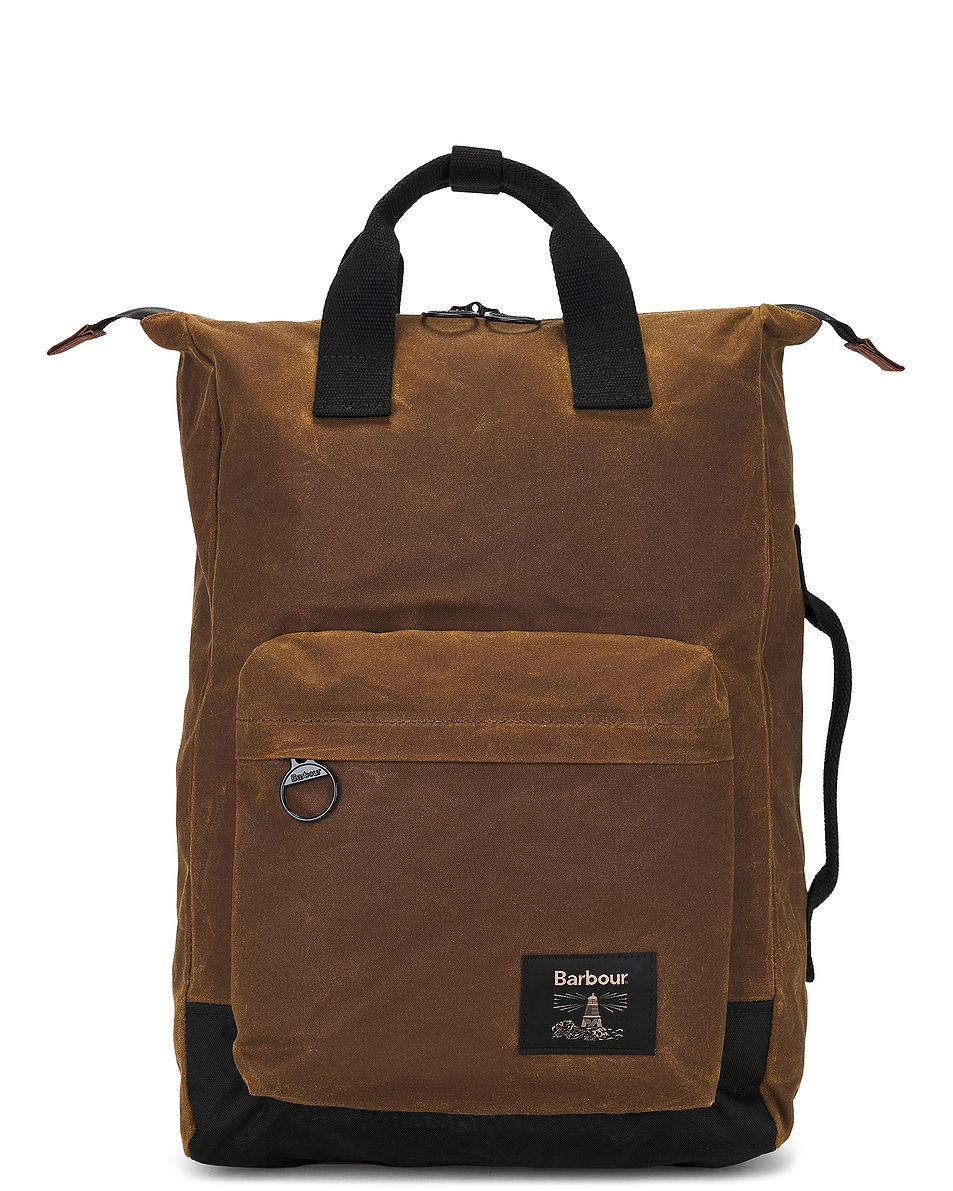 Image 1 of Barbour Field Wax Backpack in Tan & Black