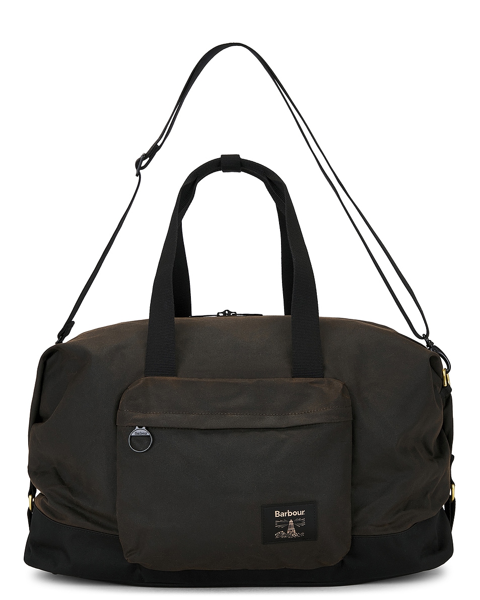 Image 1 of Barbour Field Wax Holdall Duffle Bag in Olive & Black