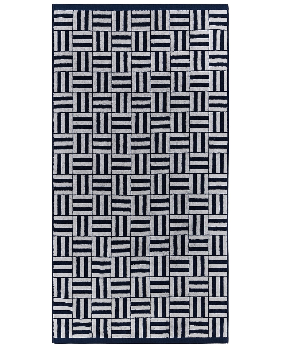 Image 1 of BAINA Willis Beach Towel in Obsidian & Stone