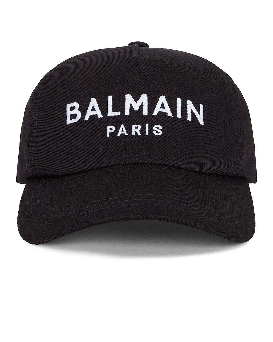 Image 1 of BALMAIN Balmain Cotton Cap in EAB NOIR/BLANC