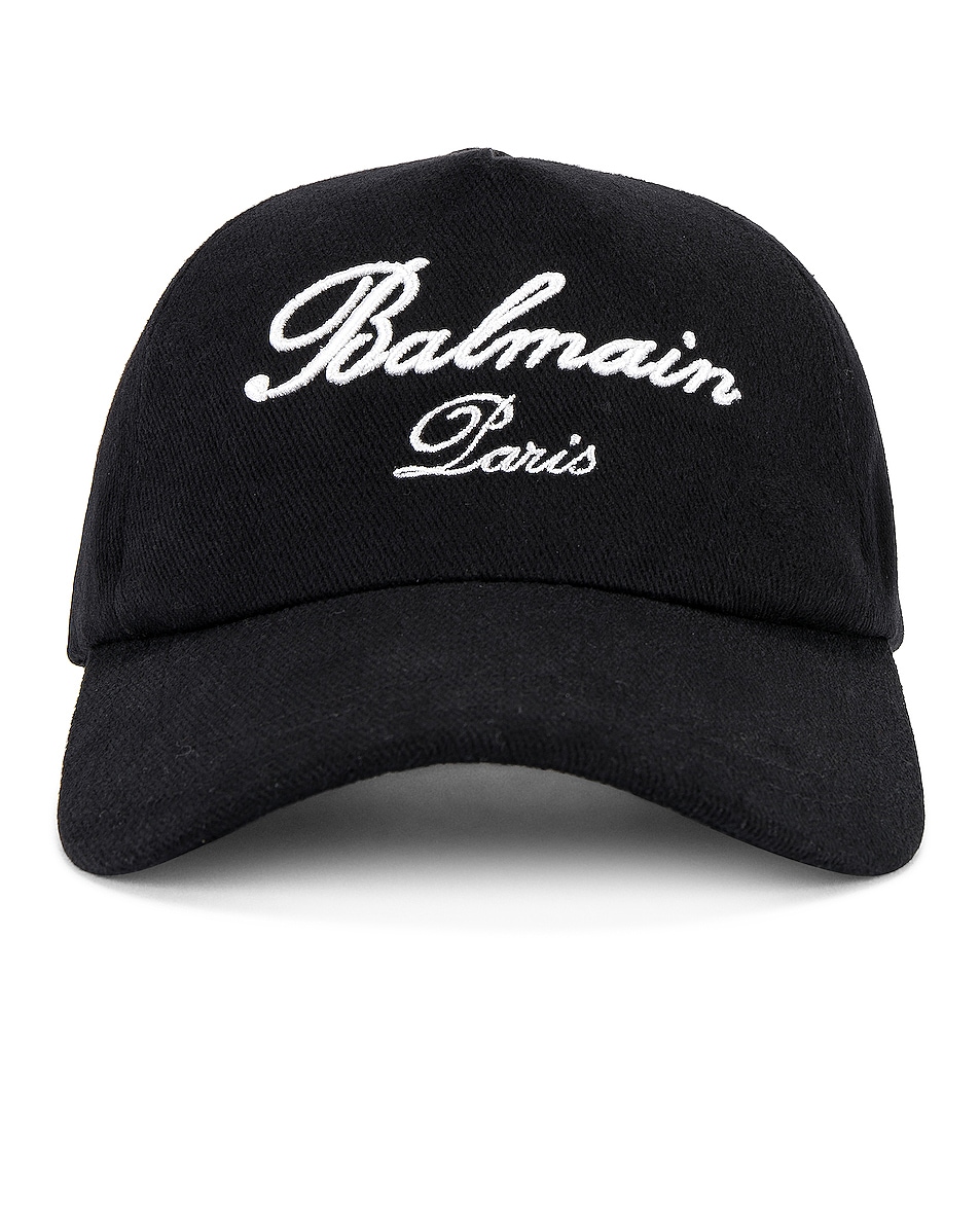 Image 1 of BALMAIN Signature Cotton Cap in Black