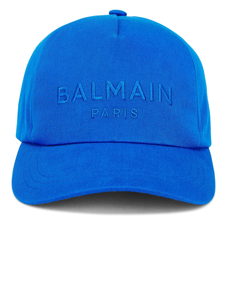 Image 1 of BALMAIN Embroidery Cotton Cap in Blue