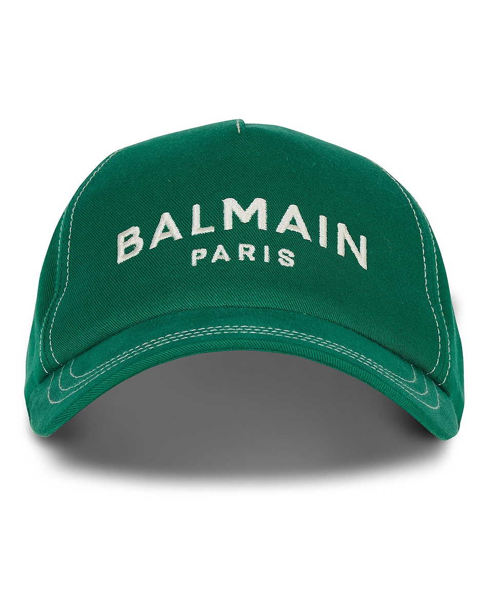Image 1 of BALMAIN Cotton Cap in Green