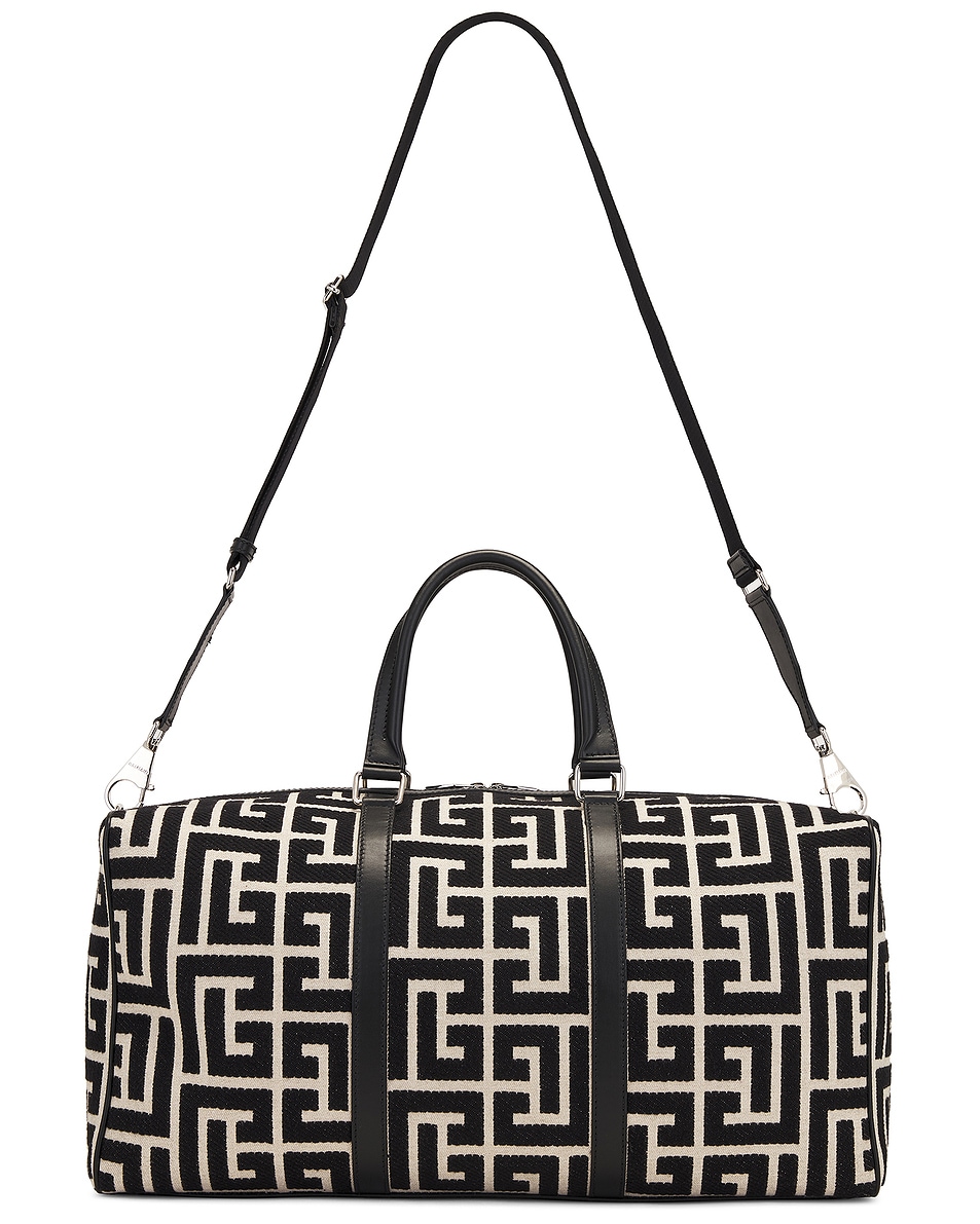 Image 1 of BALMAIN Voyage Monogram Jacquard Bag in Ivory & Black