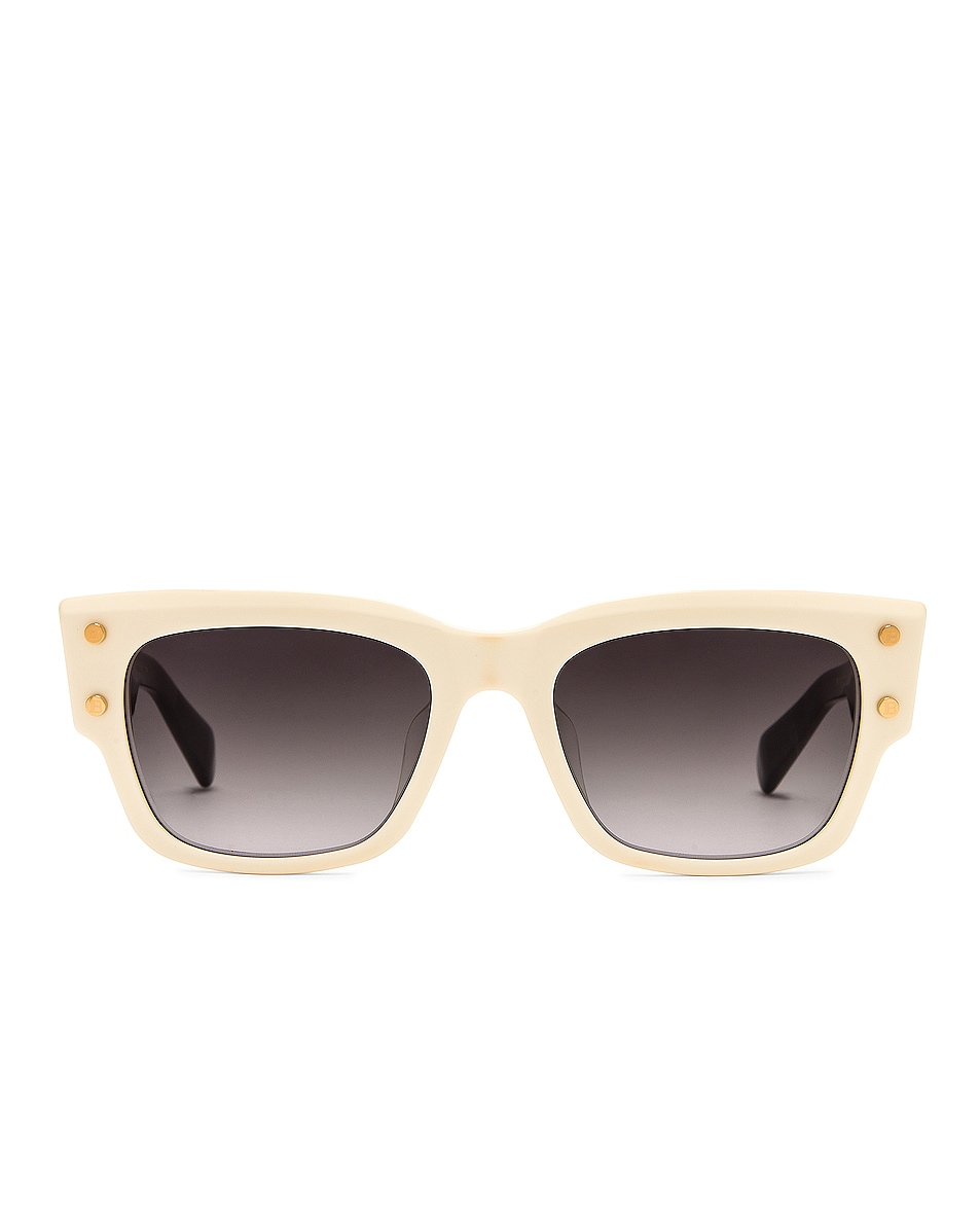 Image 1 of BALMAIN BIV Sunglasses in Bone, Black, & Gold