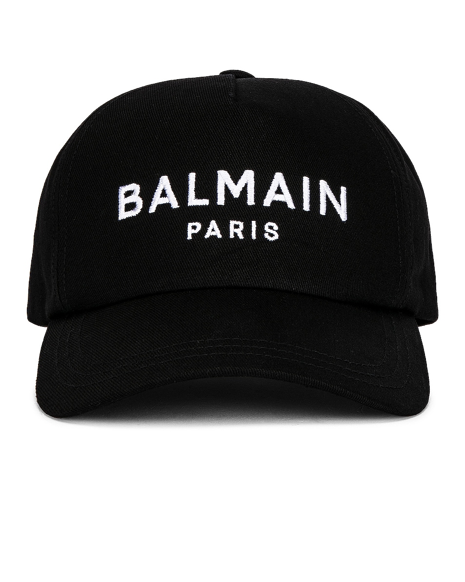 Image 1 of BALMAIN Logo Cap in Noir & Blanc