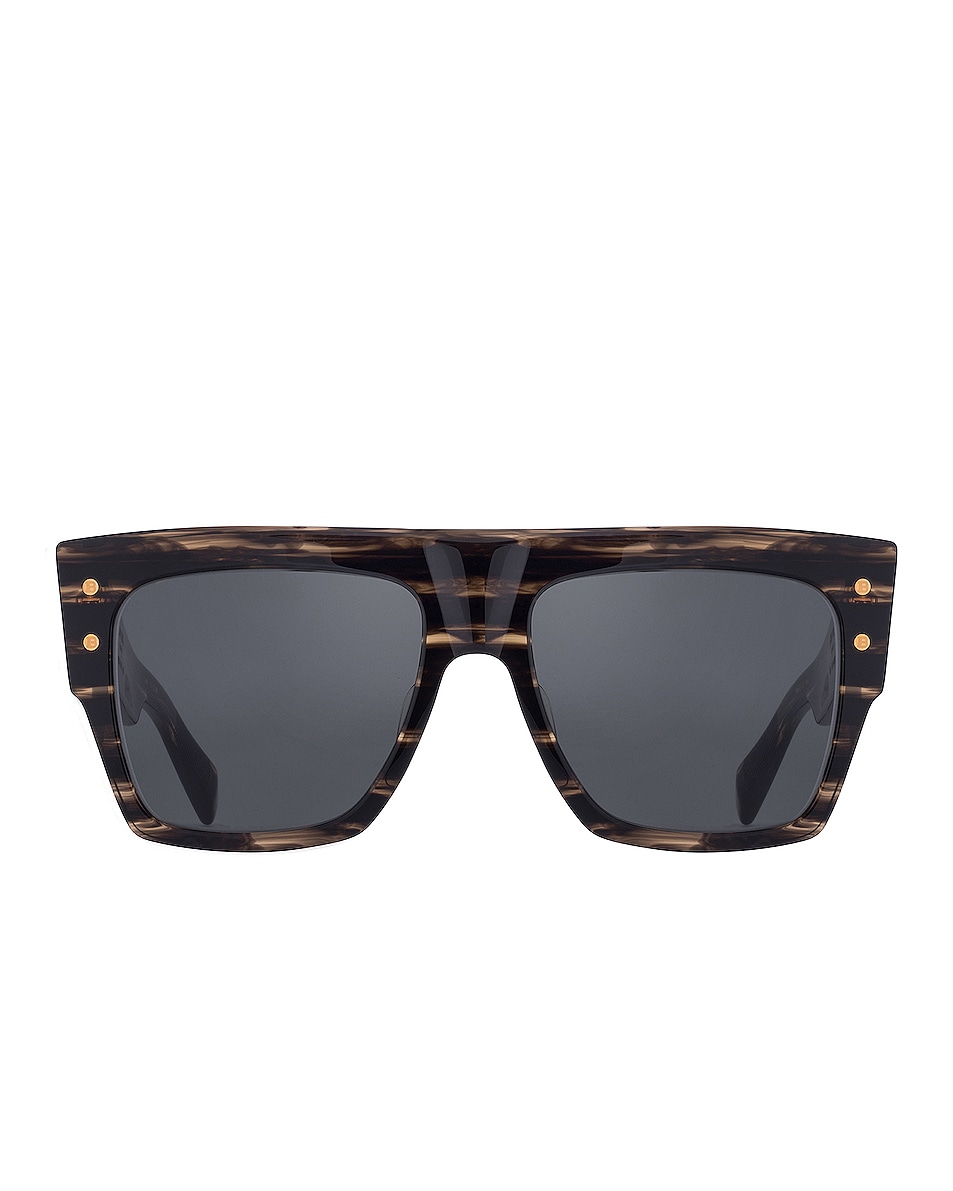 Image 1 of BALMAIN B-I Flat Top Sunglasses in Tortoise & Gold