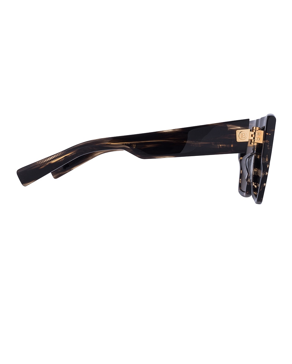 Image 3 of BALMAIN B-I Flat Top Sunglasses in Tortoise & Gold