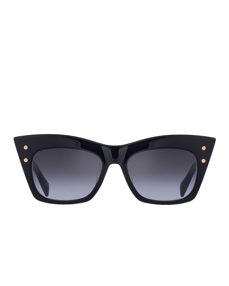 Image 1 of BALMAIN B-II Cat Eye Sunglasses in Black & Gold