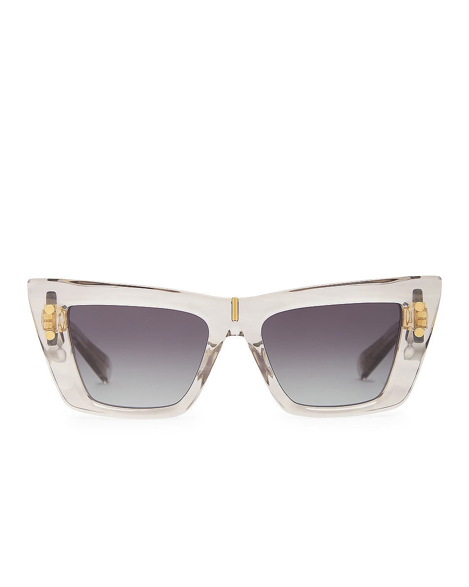 Image 1 of BALMAIN B-eye Sunglasses in Grey & Gold